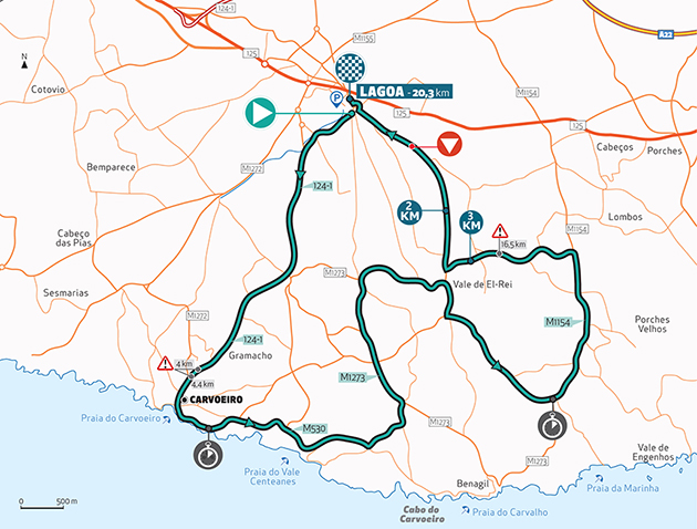 Algarve time trial map